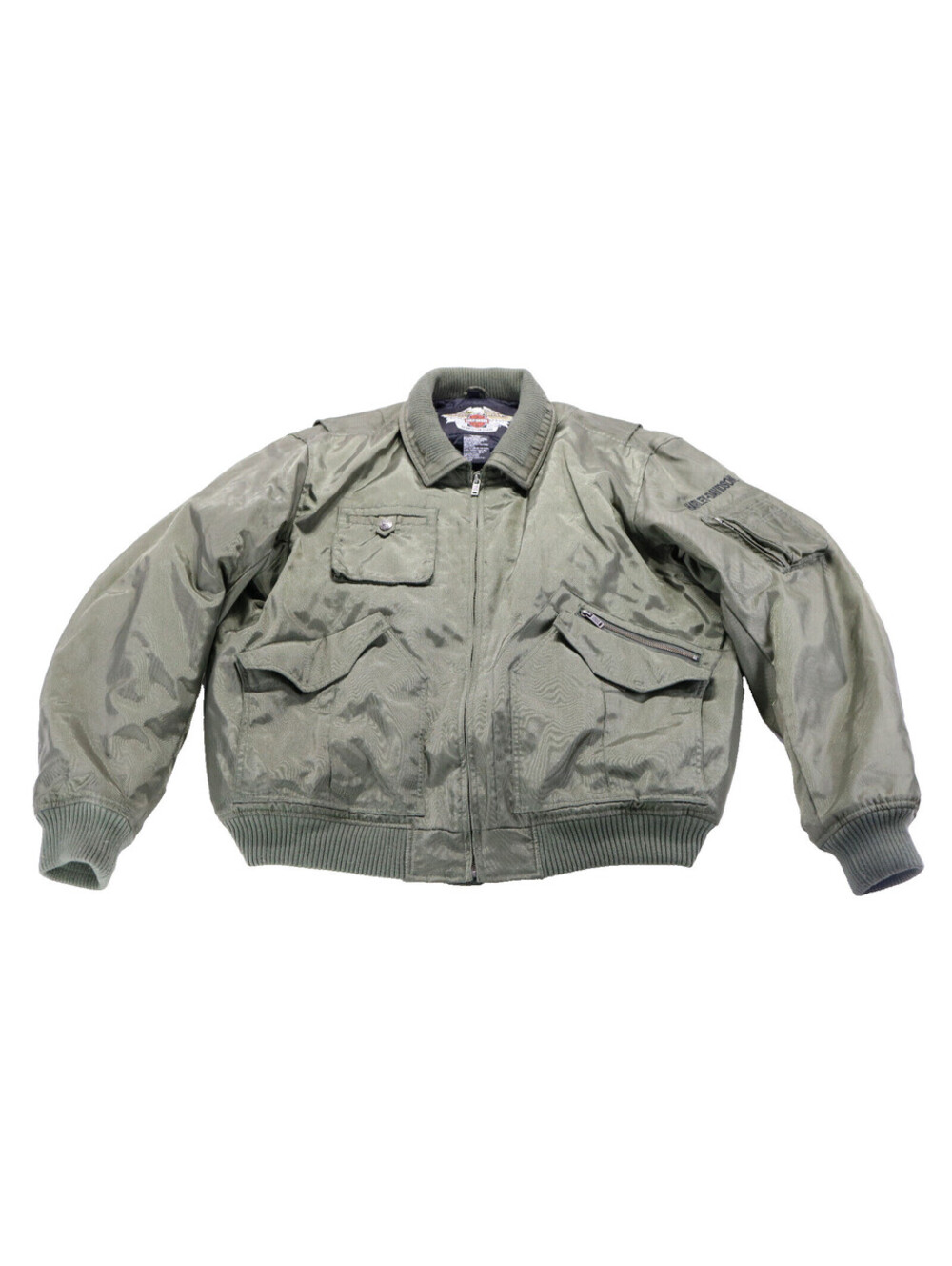 harley davidson bomber jacket 2XL green nylon armor pockets bar insulated eagle
